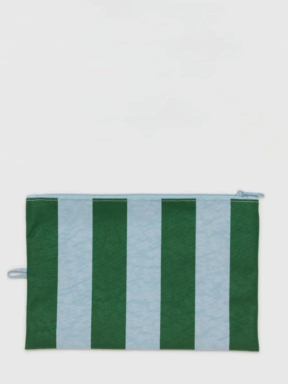 NWOT Baggu Flat Pouch Large - Hotel Stripes (Green & Blue)